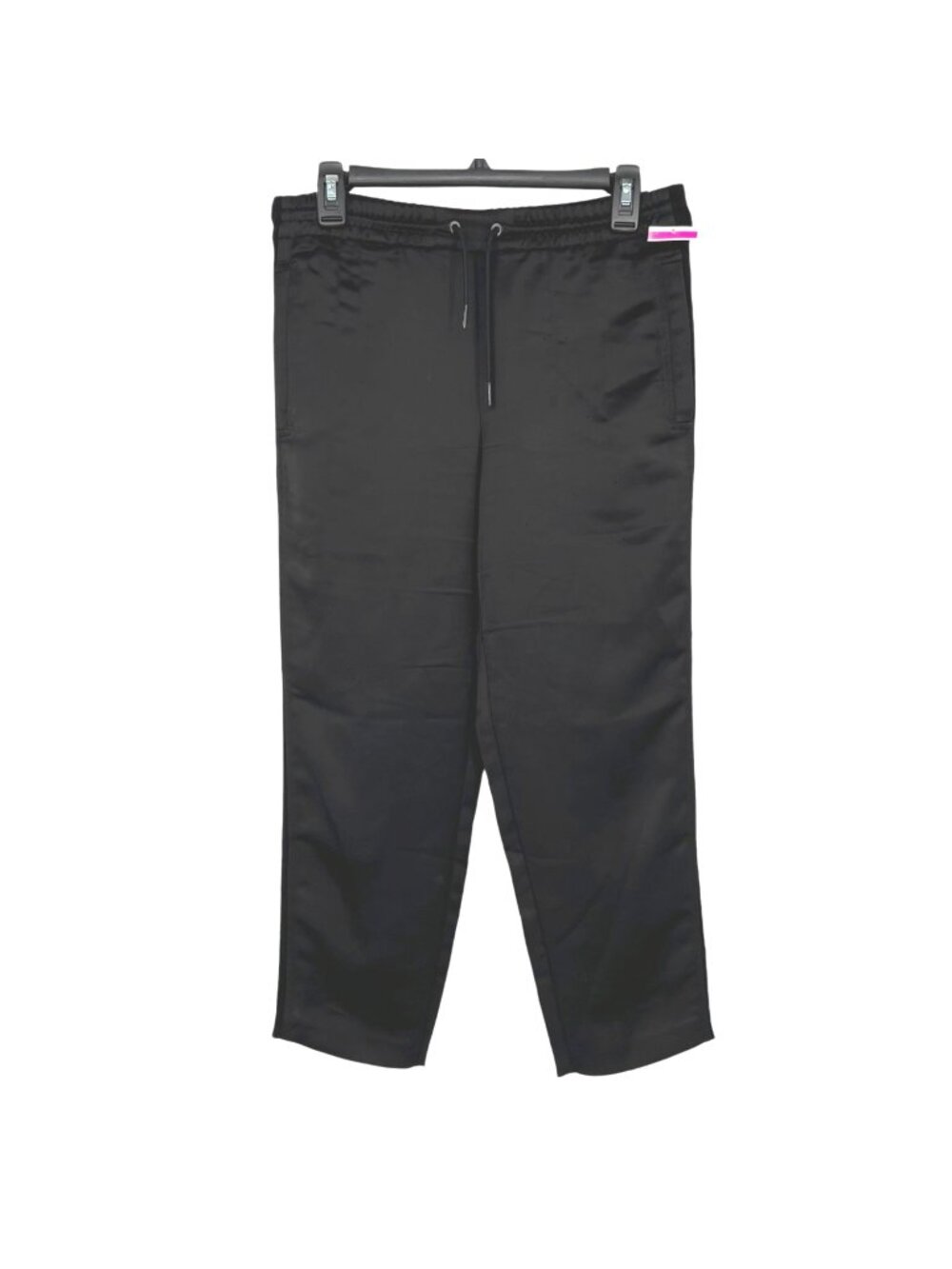 T by Alexander Wang Cropped Satin Drawstring Pants Black Size 0 NWOT